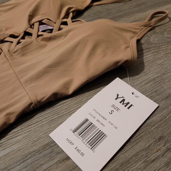YMI Tan one piece swimsuit, size small - Picture 2 of 4